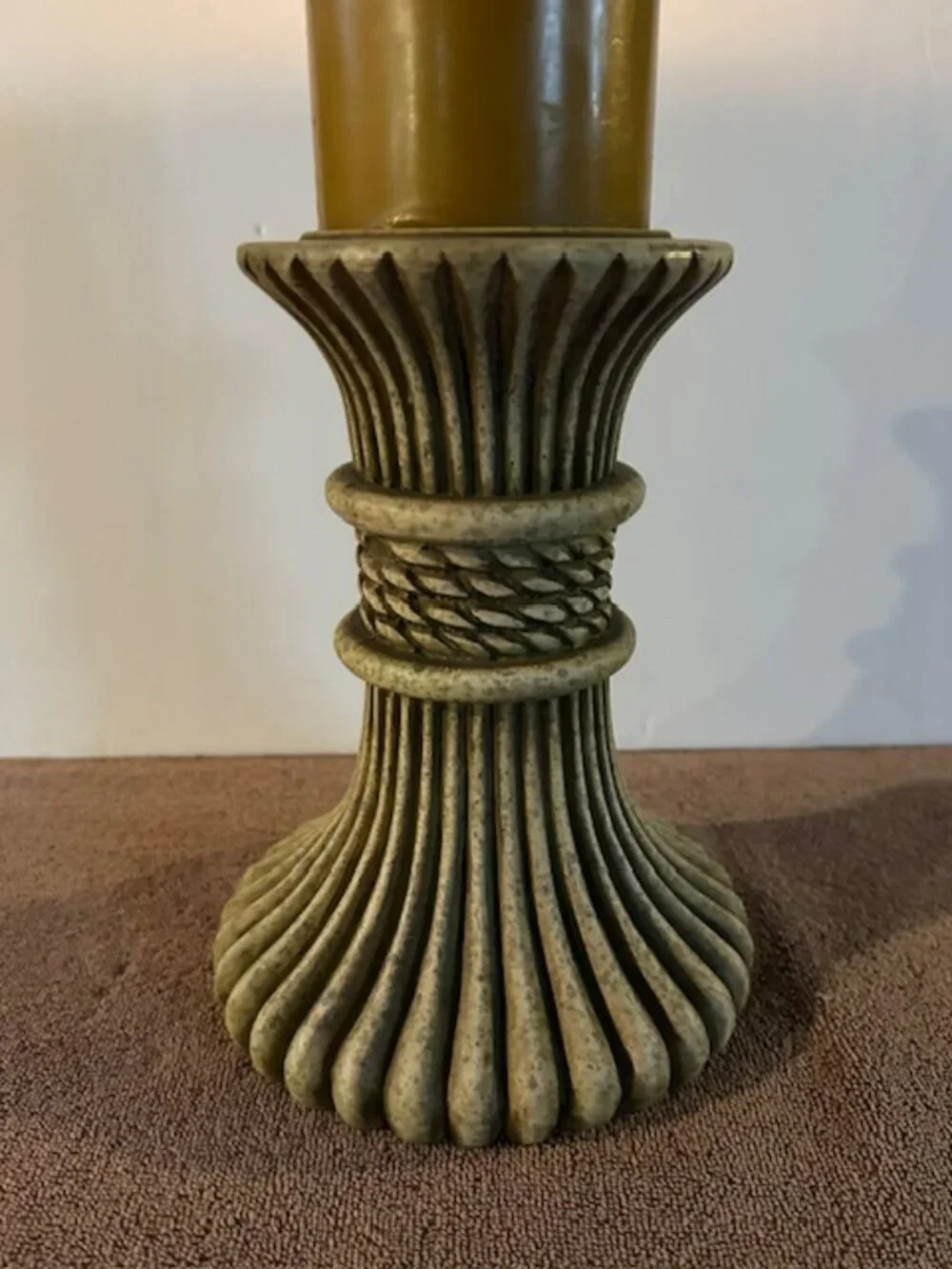 Vintage Resin Pillar French Country Candle Holder